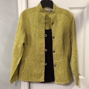 💚 Chico’s Green Jacket Sleek Button Closure 💚